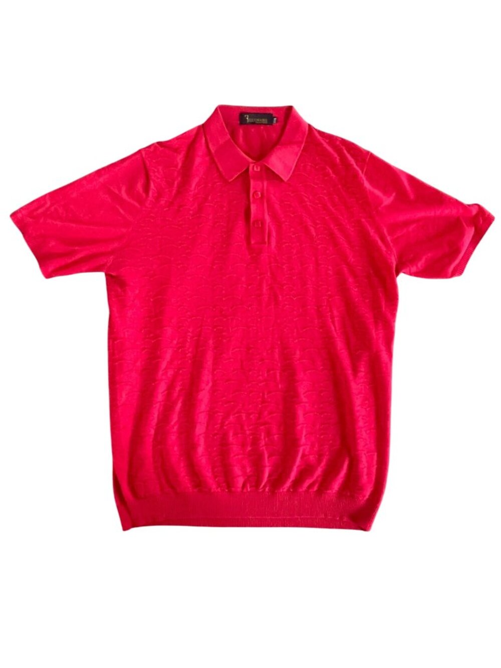 Billionaire Italian Couture Discontinued Red Textured Polo Shirt Size XXXL Short